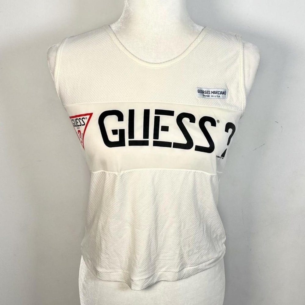 Guess logo vintage cream track running top